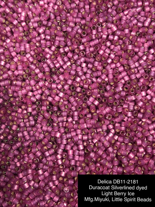 Miyuki Delica Seed Bead 11/0 Transparent Silver Lined Dyed Pink 2-inch Tube  DB1335